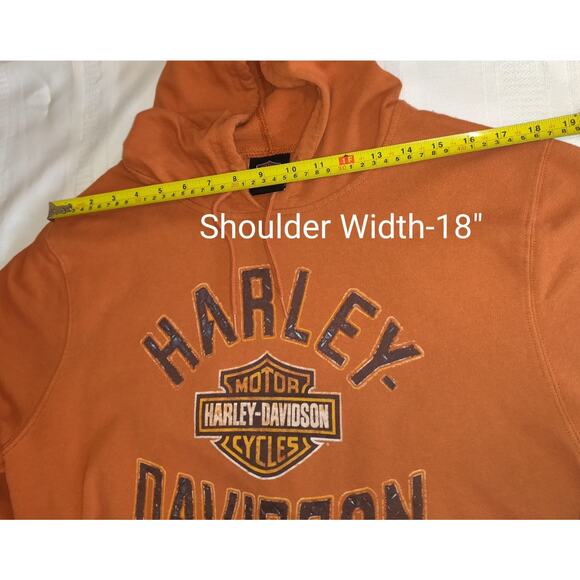 Harley Davidson Hoodie Sweatshirt Pullover Adult Orange Colorado Fanatics M - Picture 12 of 16
